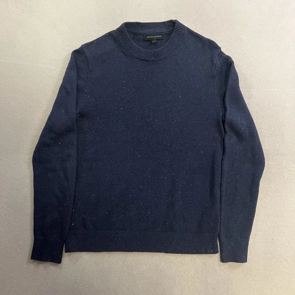 Banana Republic Sweater Men's Size Small Blue Mercantile Speckled Wool Blend
